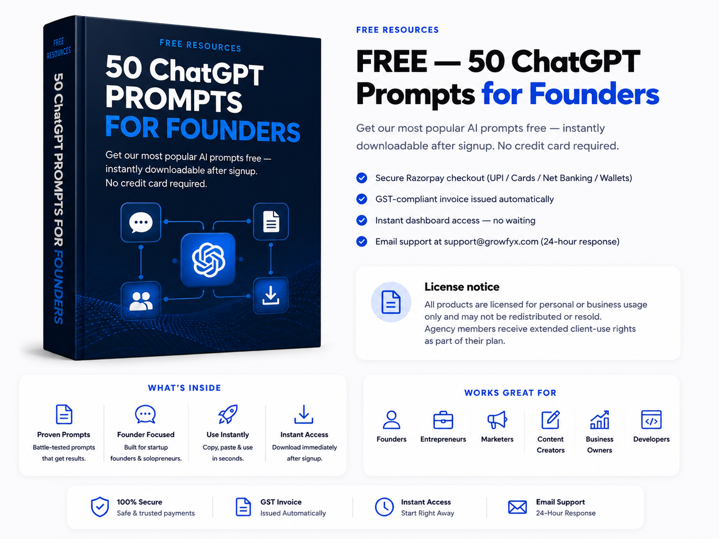 FREE — 50 ChatGPT Prompts for Founders