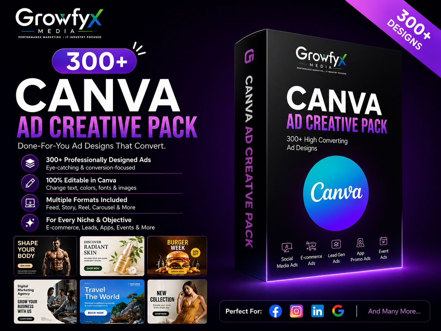 Canva Ad Creative Pack (300+ designs)