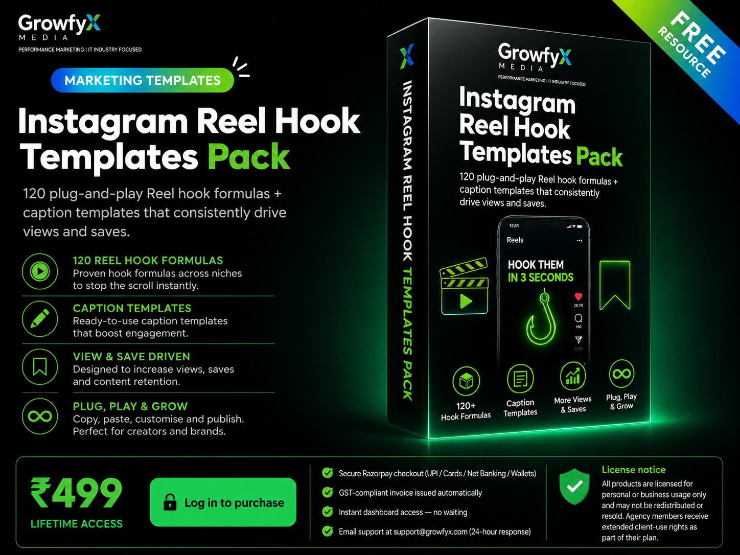 Instagram Reel Hook Templates Pack